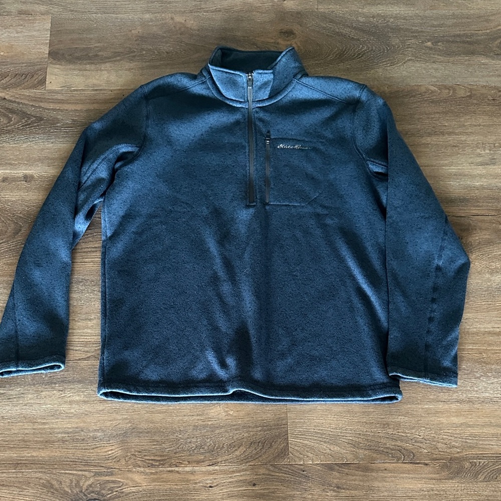 Eddie Bauer Men's Quarter-Zip Fleece Pullover - Navy